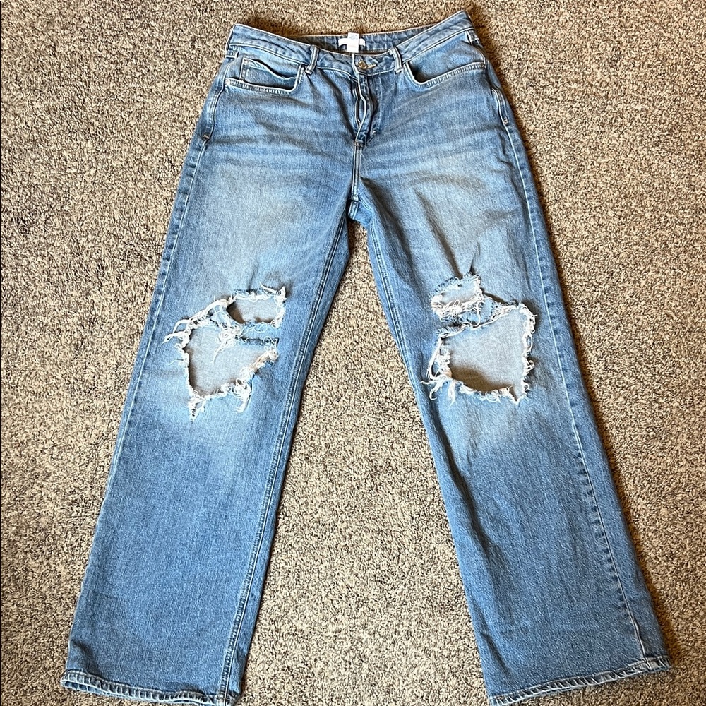 Forever 21 Light Blue Distressed Jeans